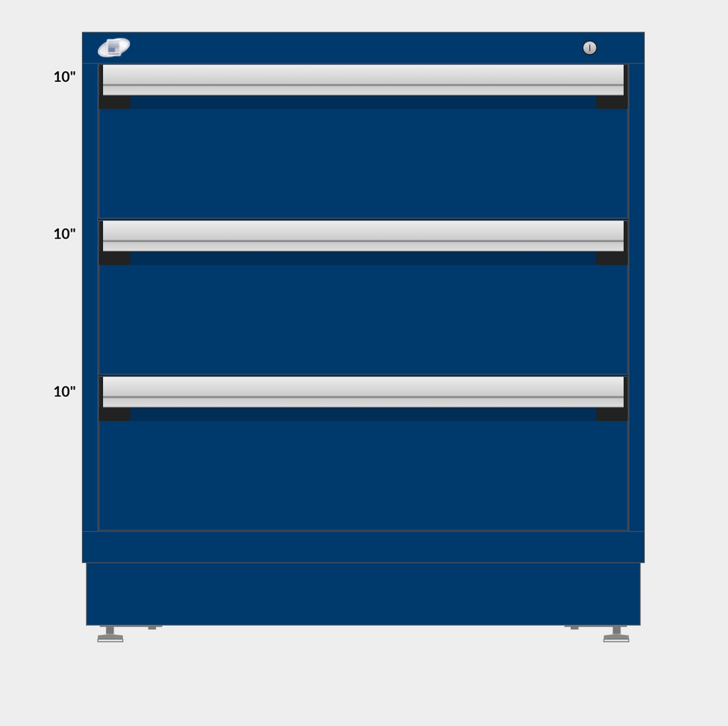 Rousseau 3 Drawer Cabinet - 10"/10"/10"