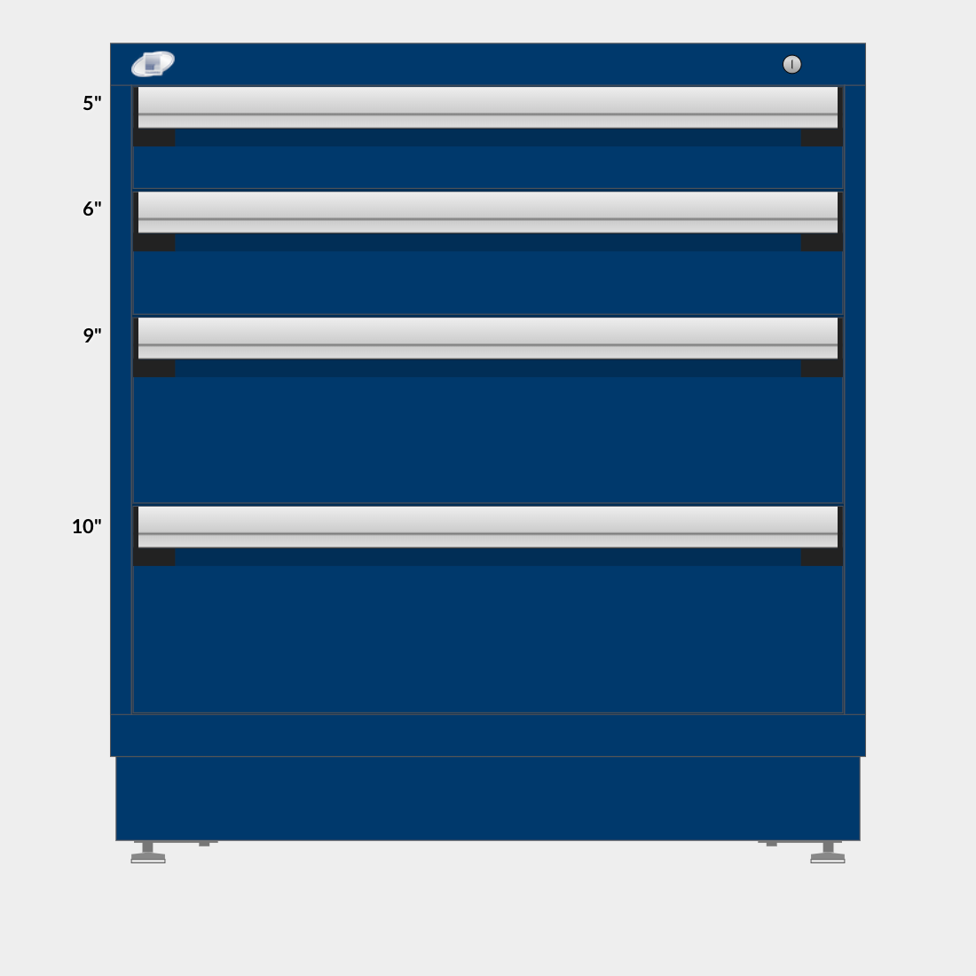 Rousseau 4 Drawer Cabinet - 5"/6"/9"/10"