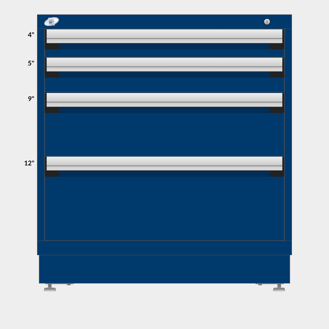 Rousseau 4 Drawer Cabinet - 4"/5"/9"/12"