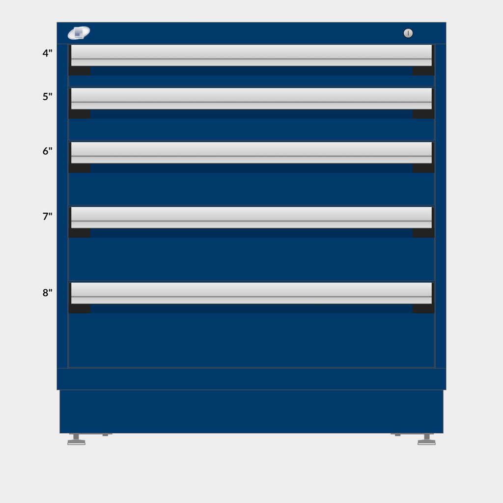 Rousseau 5 Drawer Cabinet - 4"/5"/6"/7"/8"