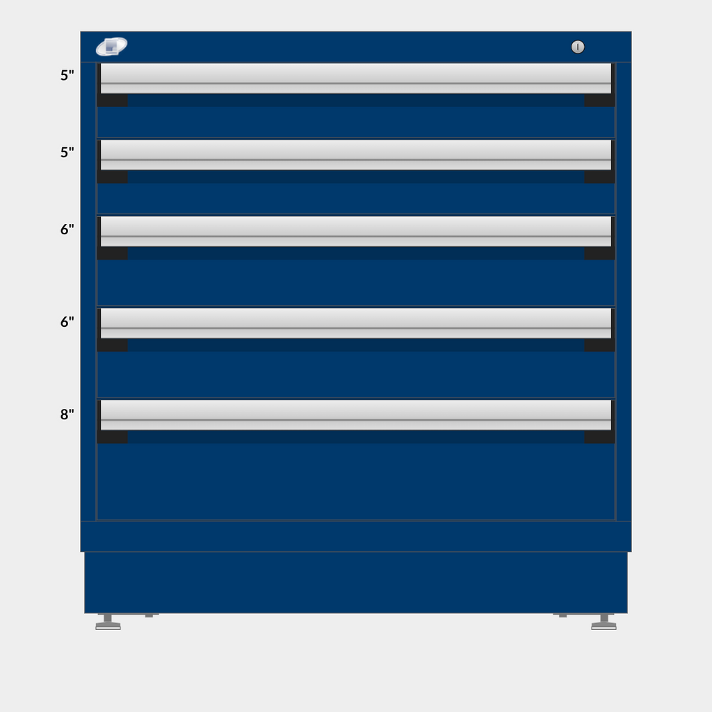 Rousseau 5 Drawer Cabinet - 5"/5"/6"/6"/8"