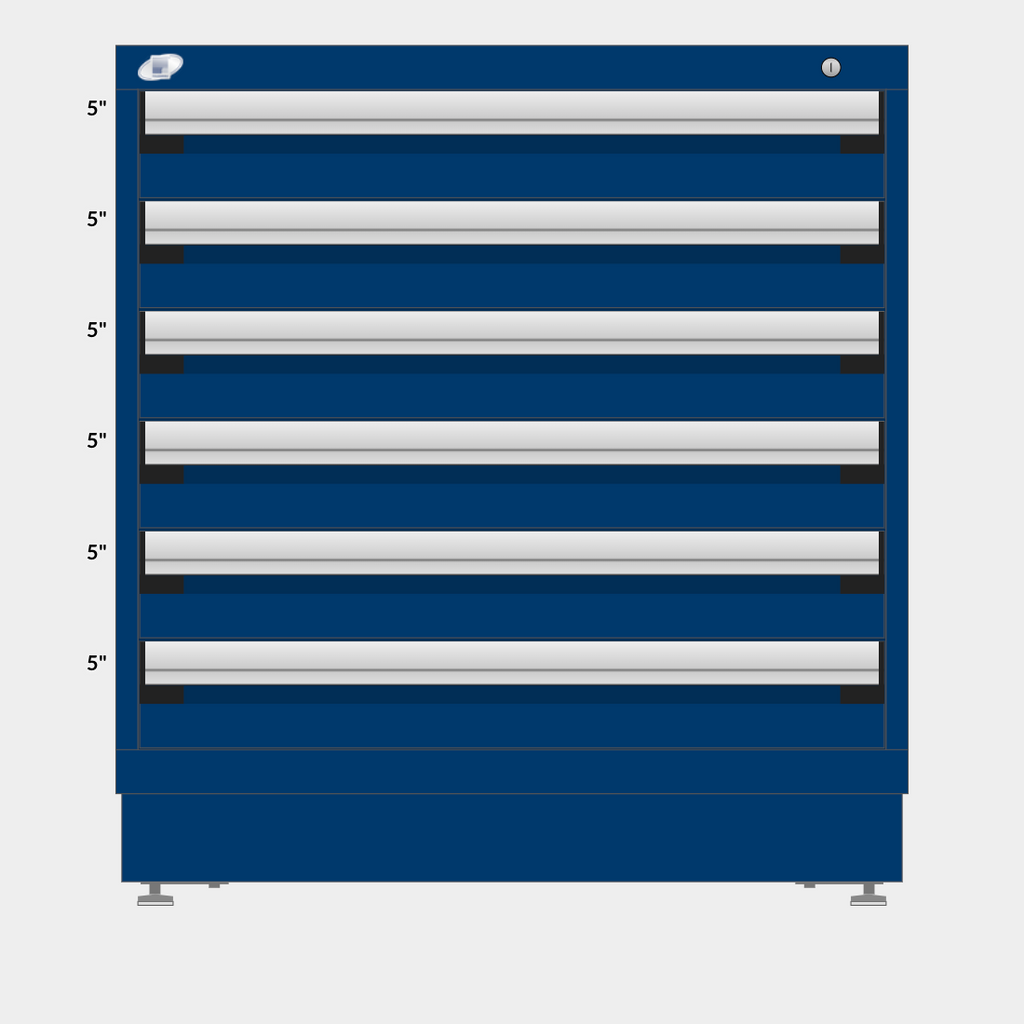 Rousseau 6 Drawer Cabinet - 5"/5"/5"/5"/5"/5"