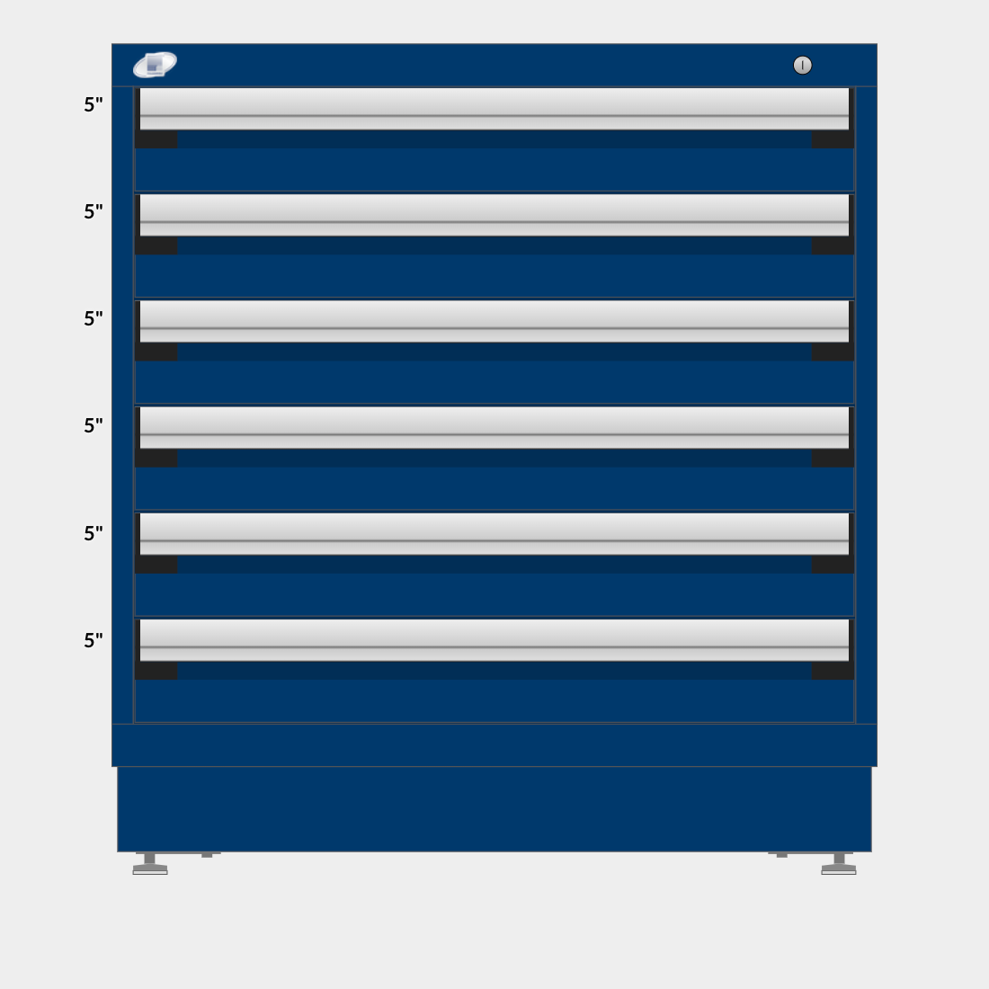 Rousseau 6 Drawer Cabinet - 5"/5"/5"/5"/5"/5"