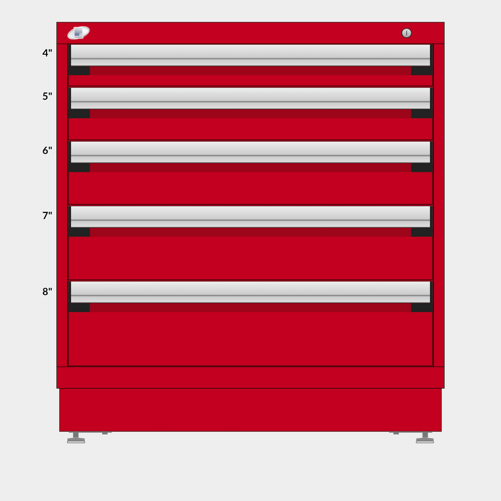 Rousseau 5 Drawer Cabinet - 4"/5"/6"/7"/8"