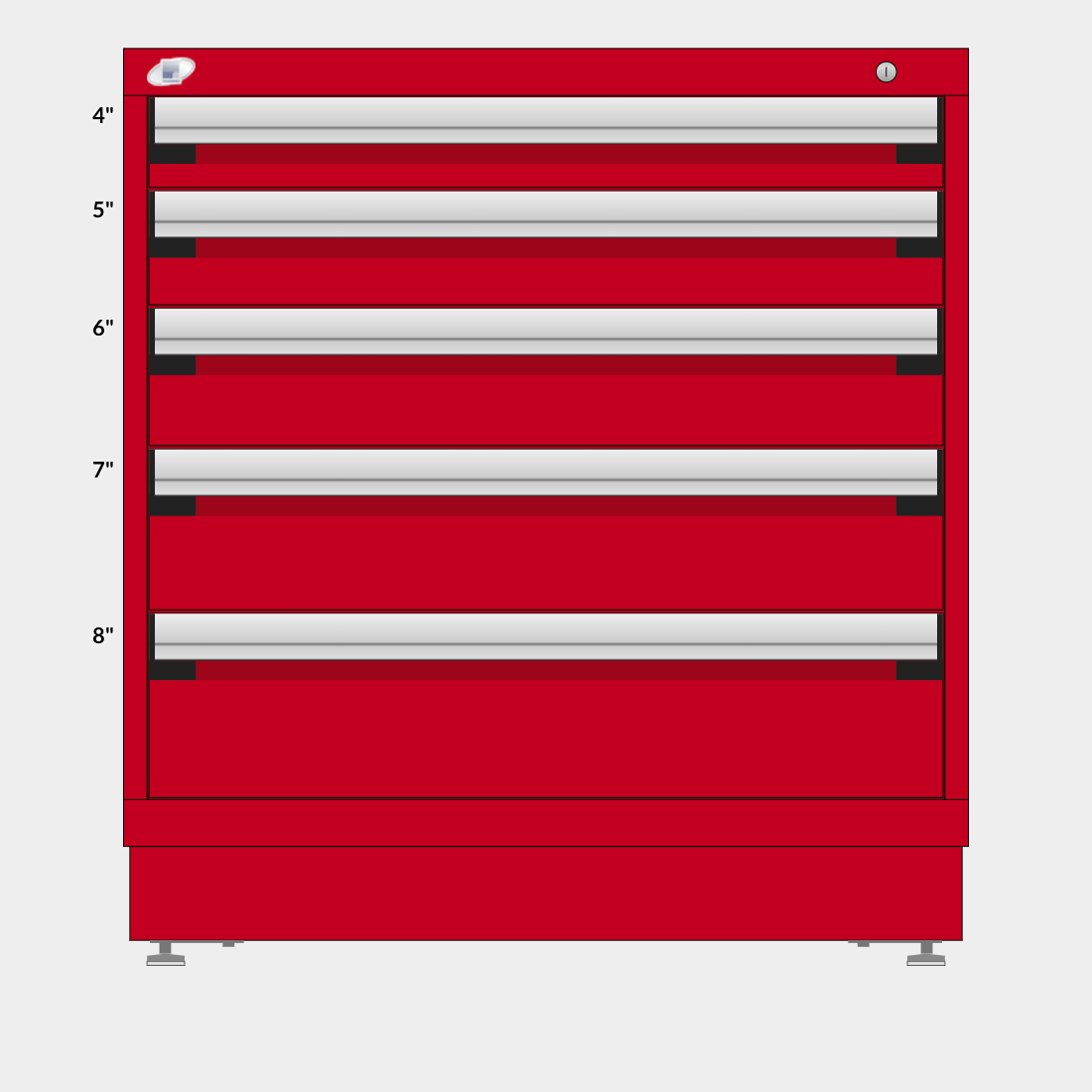 Rousseau 5 Drawer Cabinet - 4"/5"/6"/7"/8"