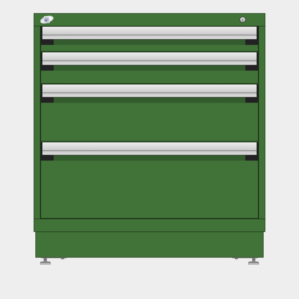 Rousseau 4 Drawer Cabinet - 4"/5"/9"/12"