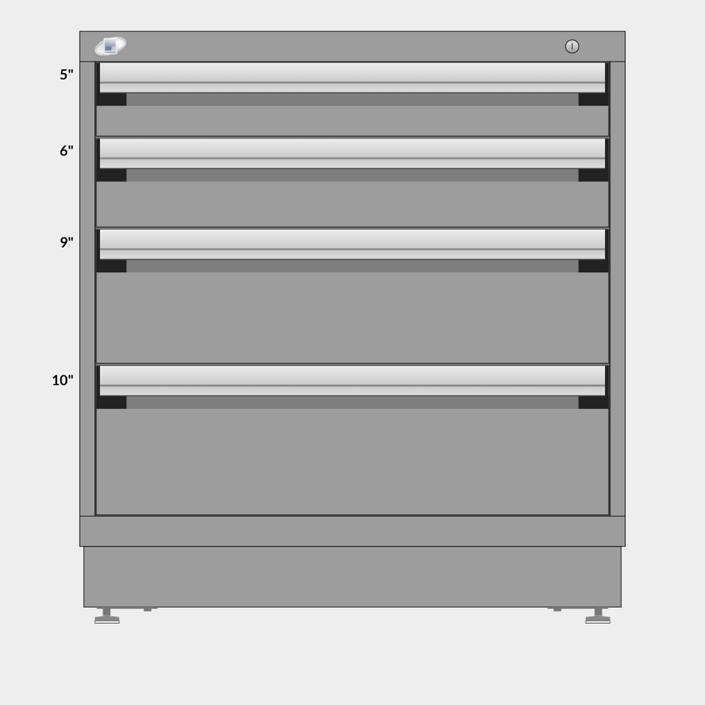 Rousseau 4 Drawer Cabinet - 5"/6"/9"/10"