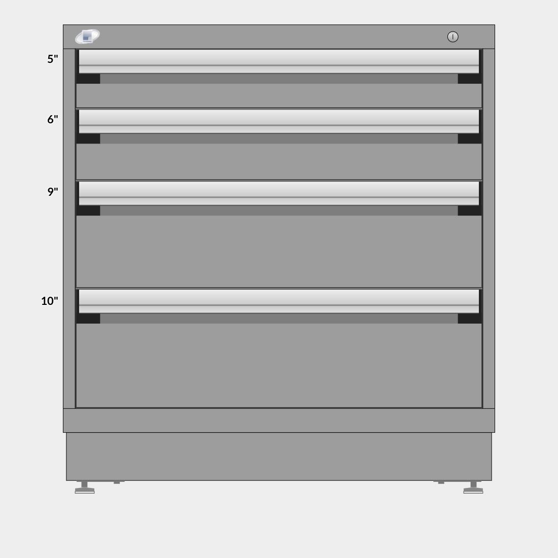 Rousseau 4 Drawer Cabinet - 5"/6"/9"/10"